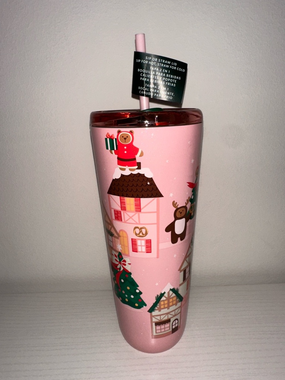 NWT Mexico Starbucks 2025 holiday stainless steel 24oz with lid and straw